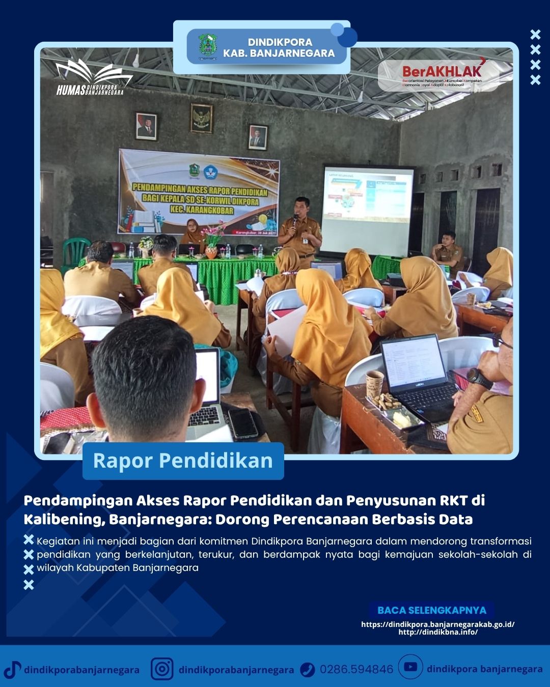 Penguatan Perencanaan Berbasis Data, Dindikpora Banjarnegara Gelar Pendampingan Akses Rapor Pendidik
